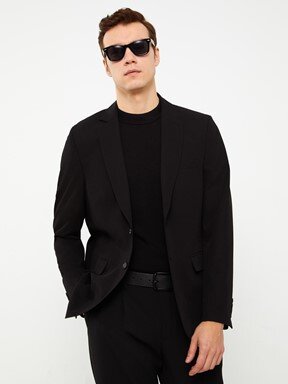 Dar Kalıp Erkek Blazer Ceket SİYAH