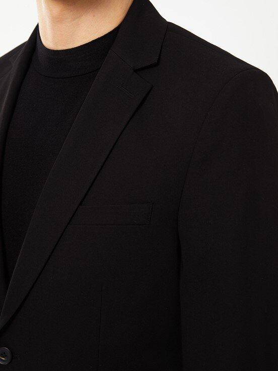 Dar Kalıp Erkek Blazer Ceket SİYAH