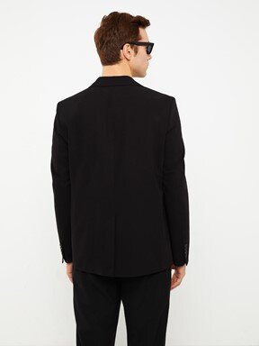 Dar Kalıp Erkek Blazer Ceket SİYAH