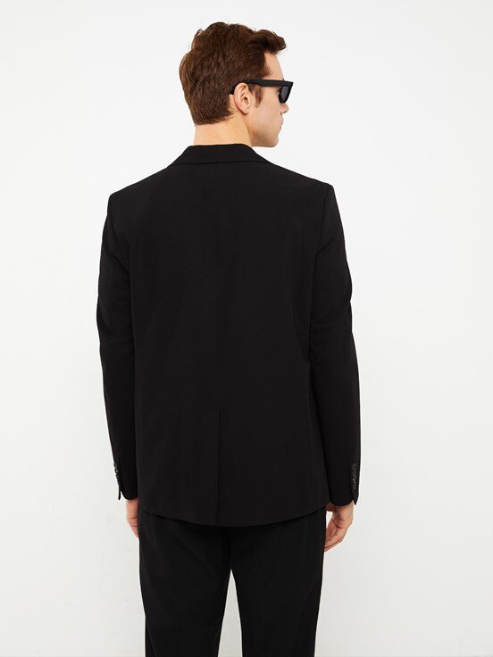 Dar Kalıp Erkek Blazer Ceket SİYAH