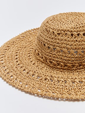 Hasır Kadın Fötr Şapka BEJ