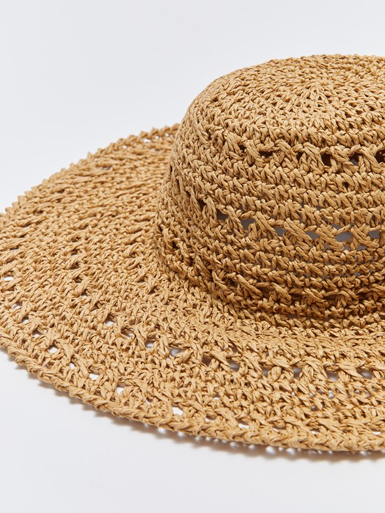 Hasır Kadın Fötr Şapka BEJ