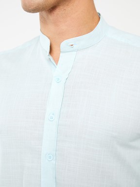 Regular Fit Uzun Kollu Poplin Erkek Gömlek PASTEL MAVİ
