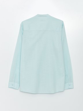 Regular Fit Uzun Kollu Poplin Erkek Gömlek PASTEL MAVİ