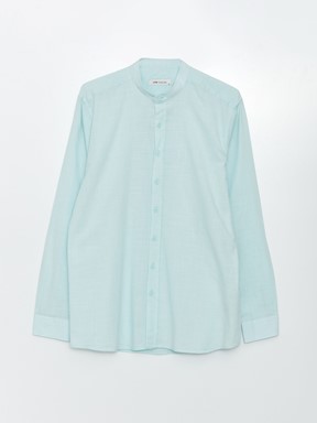 Regular Fit Uzun Kollu Poplin Erkek Gömlek PASTEL MAVİ