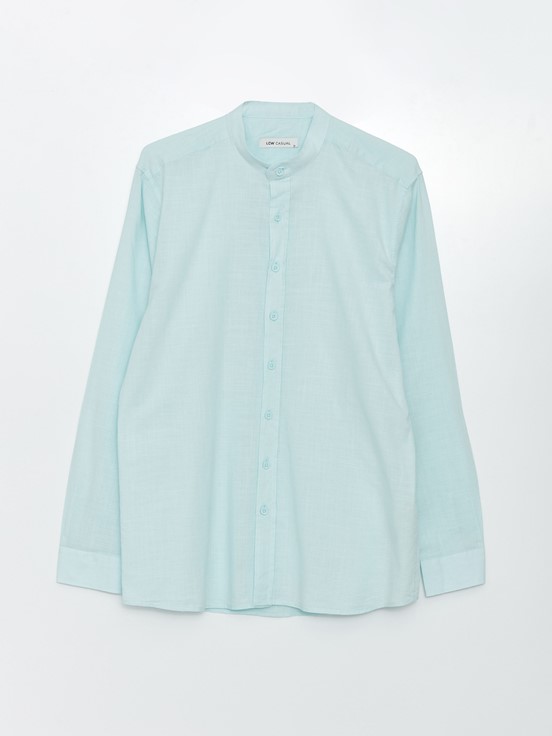 Regular Fit Uzun Kollu Poplin Erkek Gömlek PASTEL MAVİ