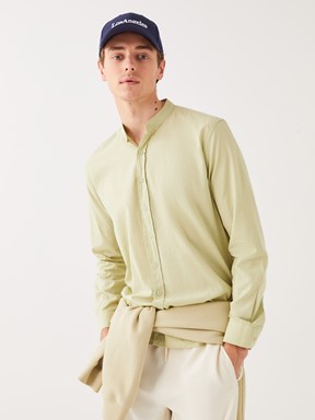 Regular Fit Uzun Kollu Poplin Erkek Gömlek PASTEL MAVİ