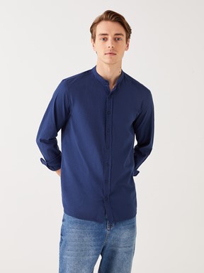 Regular Fit Uzun Kollu Poplin Erkek Gömlek PASTEL MAVİ