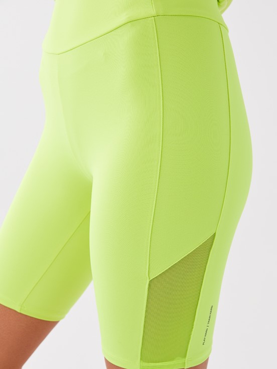 Kadın Beli Lastikli Baskılı Spor Tayt NEON YEŞİL