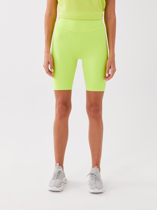 Kadın Beli Lastikli Baskılı Spor Tayt NEON YEŞİL