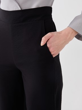 LCW CASUAL Beli Lastikli Rahat Kalıp Kadın Capri YENİ SİYAH