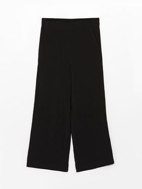 LCW CASUAL Beli Lastikli Rahat Kalıp Kadın Capri YENİ SİYAH