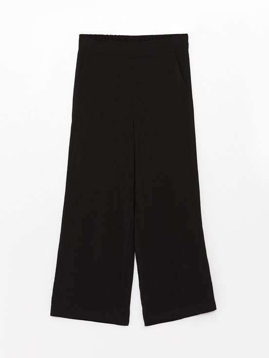LCW CASUAL Beli Lastikli Rahat Kalıp Kadın Capri YENİ SİYAH