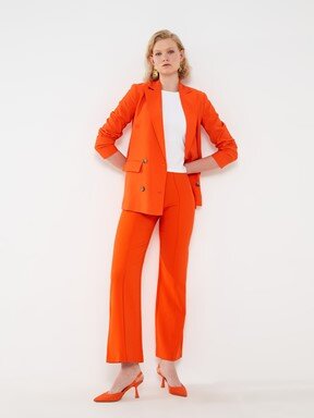 LCW CASUAL Standart Fit Düz Geniş Paça Kadın Pantolon EKRU