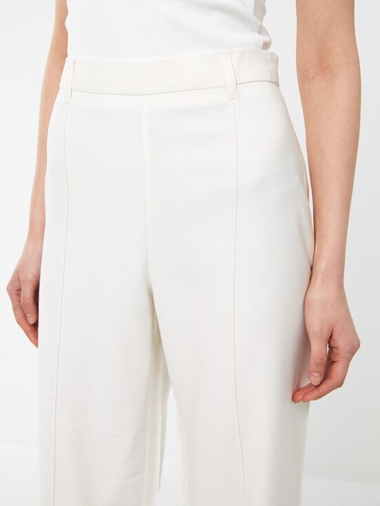 LCW CASUAL Standart Fit Düz Geniş Paça Kadın Pantolon EKRU