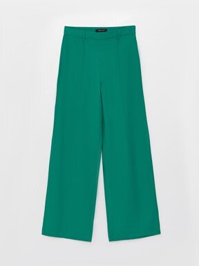 LCW CASUAL Standart Fit Düz Geniş Paça Kadın Pantolon EKRU