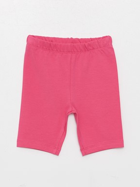 Beli Lastikli Kız Bebek Kısa Tayt 2'li ORTA PEMBE