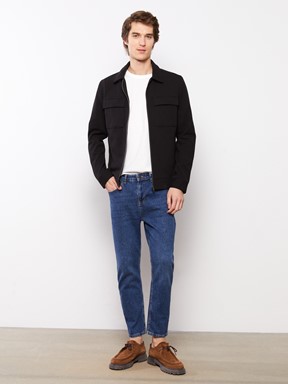 LCW VISION Slim Fit Gömlek Yaka Erkek Mont YENİ SİYAH