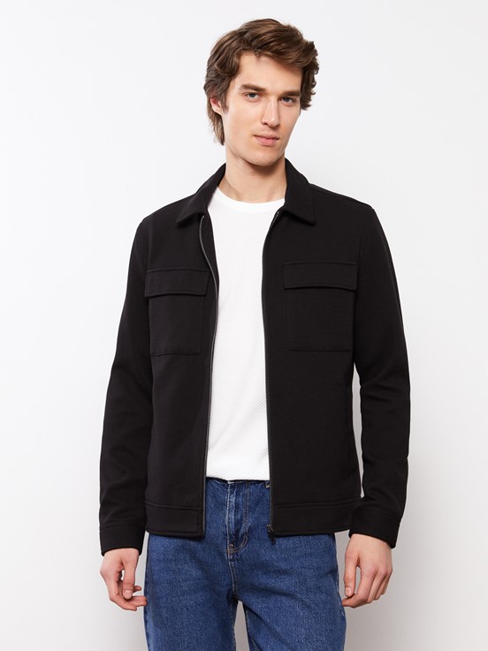 LCW VISION Slim Fit Gömlek Yaka Erkek Mont YENİ SİYAH