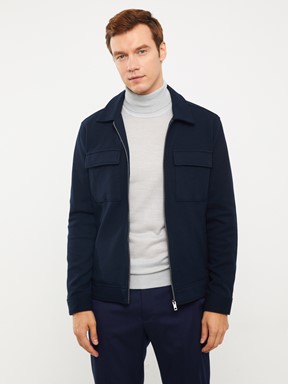 LCW VISION Slim Fit Gömlek Yaka Erkek Mont YENİ SİYAH