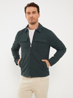 LCW VISION Slim Fit Gömlek Yaka Erkek Mont YENİ SİYAH