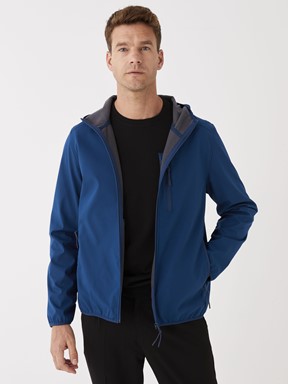 Standart Kalıp Kapüşonlu Erkek Mont LACİVERT