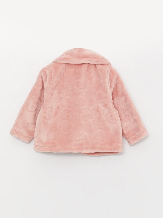 Uzun Kollu Kız Bebek Pelüş Mont PEMBE