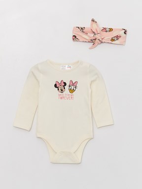 Disney Baskılı Kız Bebek Hastane Çıkış Seti 3'lü EKRU