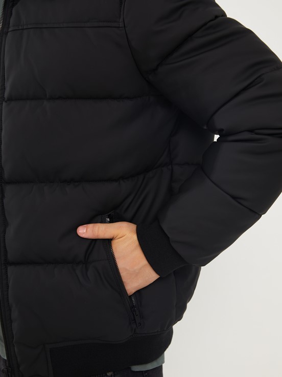 Standart Kalıp Gömlek Yaka Erkek Deri Görünümlü Mont YENİ SİYAH