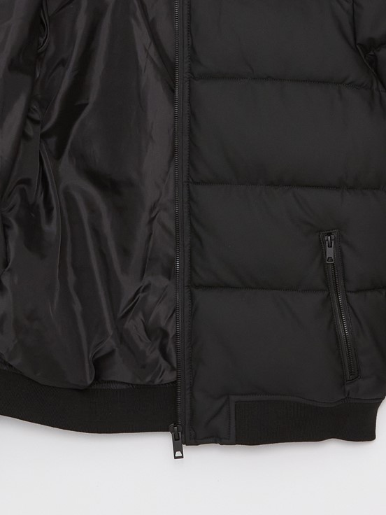 Standart Kalıp Gömlek Yaka Erkek Deri Görünümlü Mont YENİ SİYAH