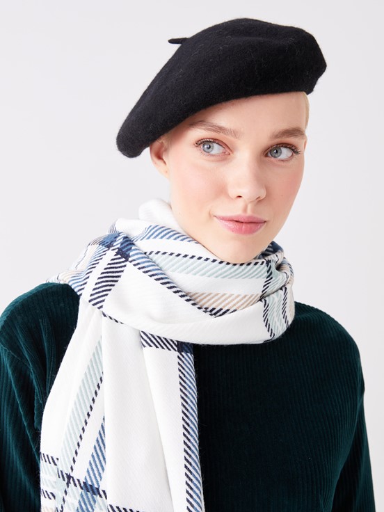 Düz Kaşe Kadın Ressam Şapkası SİYAH