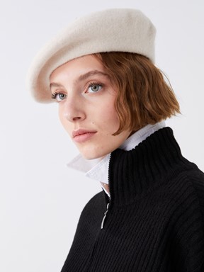 Düz Kaşe Kadın Ressam Şapkası SİYAH