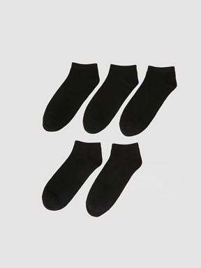 Kadın Düz Patik Çorap 5'li Paket AÇIK MAVİ MELANJ