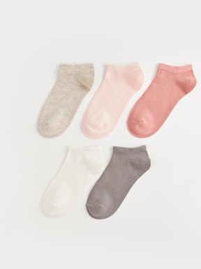 Kadın Düz Patik Çorap 5'li Paket AÇIK MAVİ MELANJ