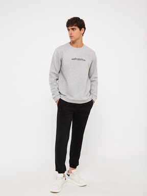 Slim Fit Gabardin Erkek Jogger Pantolon SİYAH