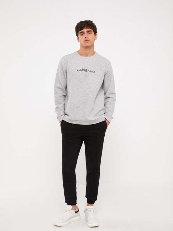 Slim Fit Gabardin Erkek Jogger Pantolon SİYAH