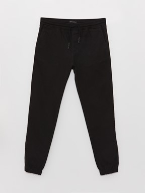 Slim Fit Gabardin Erkek Jogger Pantolon SİYAH
