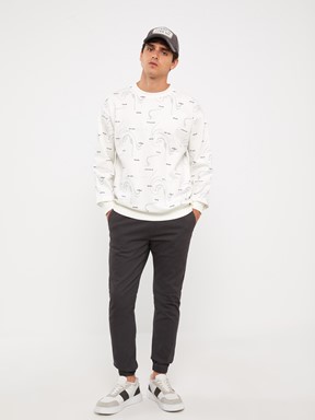 Slim Fit Gabardin Erkek Jogger Pantolon SİYAH