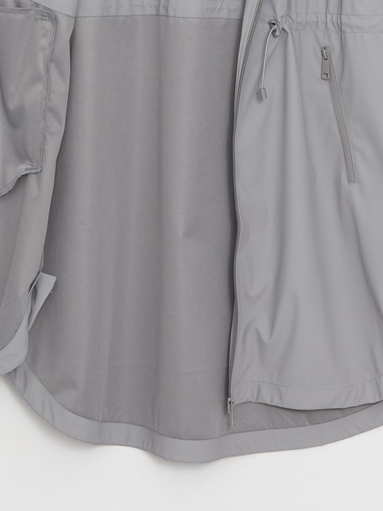 Kapüşonlu Düz Uzun Kollu Kadın Yağmurluk GRİ