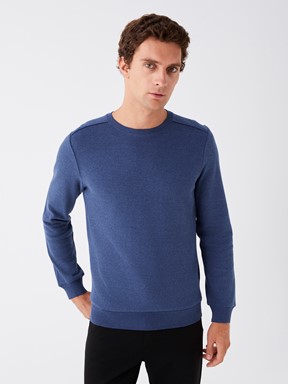 Bisiklet Yaka Uzun Kollu Erkek Sweatshirt SİYAH JAKARLI