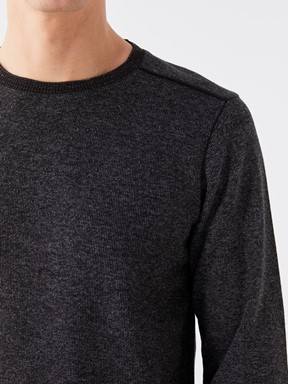 Bisiklet Yaka Uzun Kollu Erkek Sweatshirt SİYAH JAKARLI