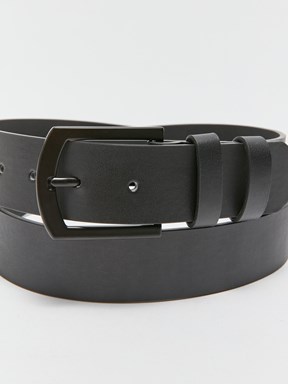 Deri Görünümlü Erkek Kemer SİYAH