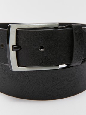 Deri Görünümlü Erkek Kemer SİYAH