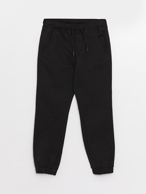 Beli Lastikli Erkek Çocuk Jogger Pantolon SİYAH