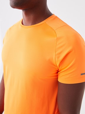 LCW SPORTS Bisiklet Yaka Kısa Kollu Erkek Spor Tişört NEON TURUNCU