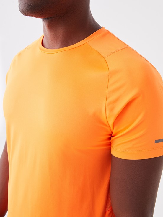 LCW SPORTS Bisiklet Yaka Kısa Kollu Erkek Spor Tişört NEON TURUNCU