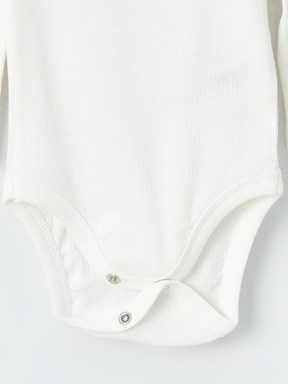 Bebe Yaka Uzun Kollu Kız Bebek Çıtçıtlı Body OPTİK BEYAZ
