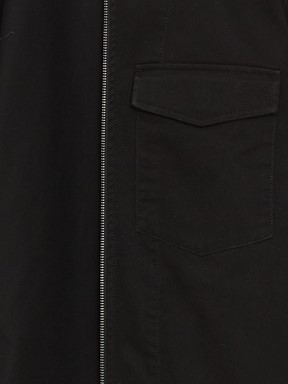 Regular Fit Uzun Kollu Gabardin Erkek Gömlek Ceket YENİ SİYAH