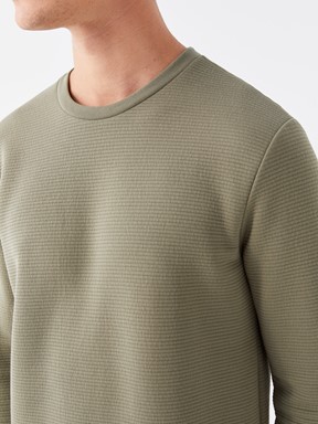 Bisiklet Yaka Uzun Kollu Erkek Sweatshirt HAKI