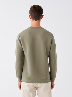 Bisiklet Yaka Uzun Kollu Erkek Sweatshirt HAKI